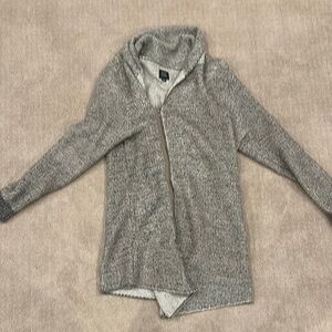 Black Caviar Gray Zip Up Sweater Cozy Knit Design